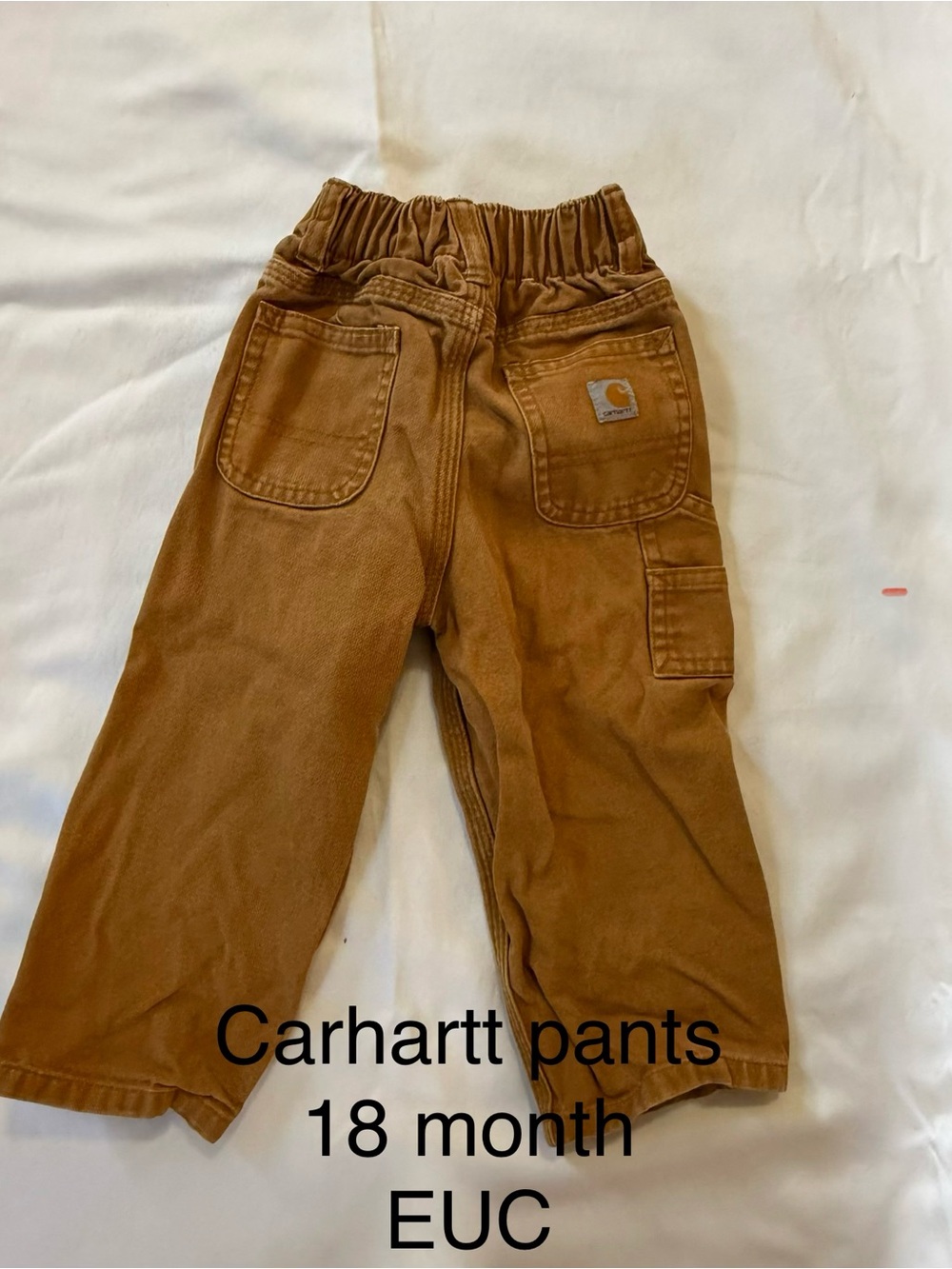 Carhartt Toddler Tan Cargo Pants - Elastic Waist
